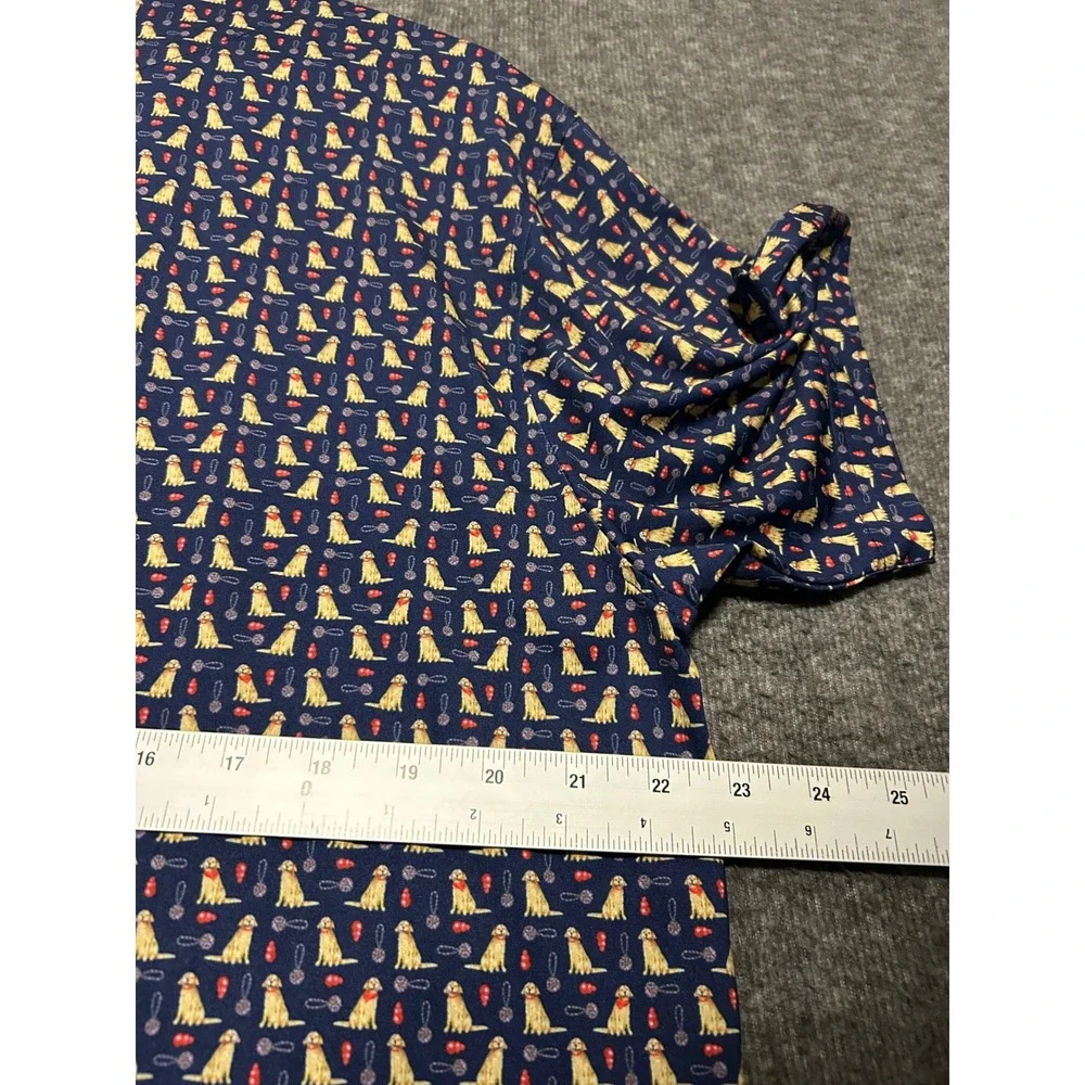 Rhoback polo shirt mens dog print AOP stretch performance Large golf - Picture 6 of 7